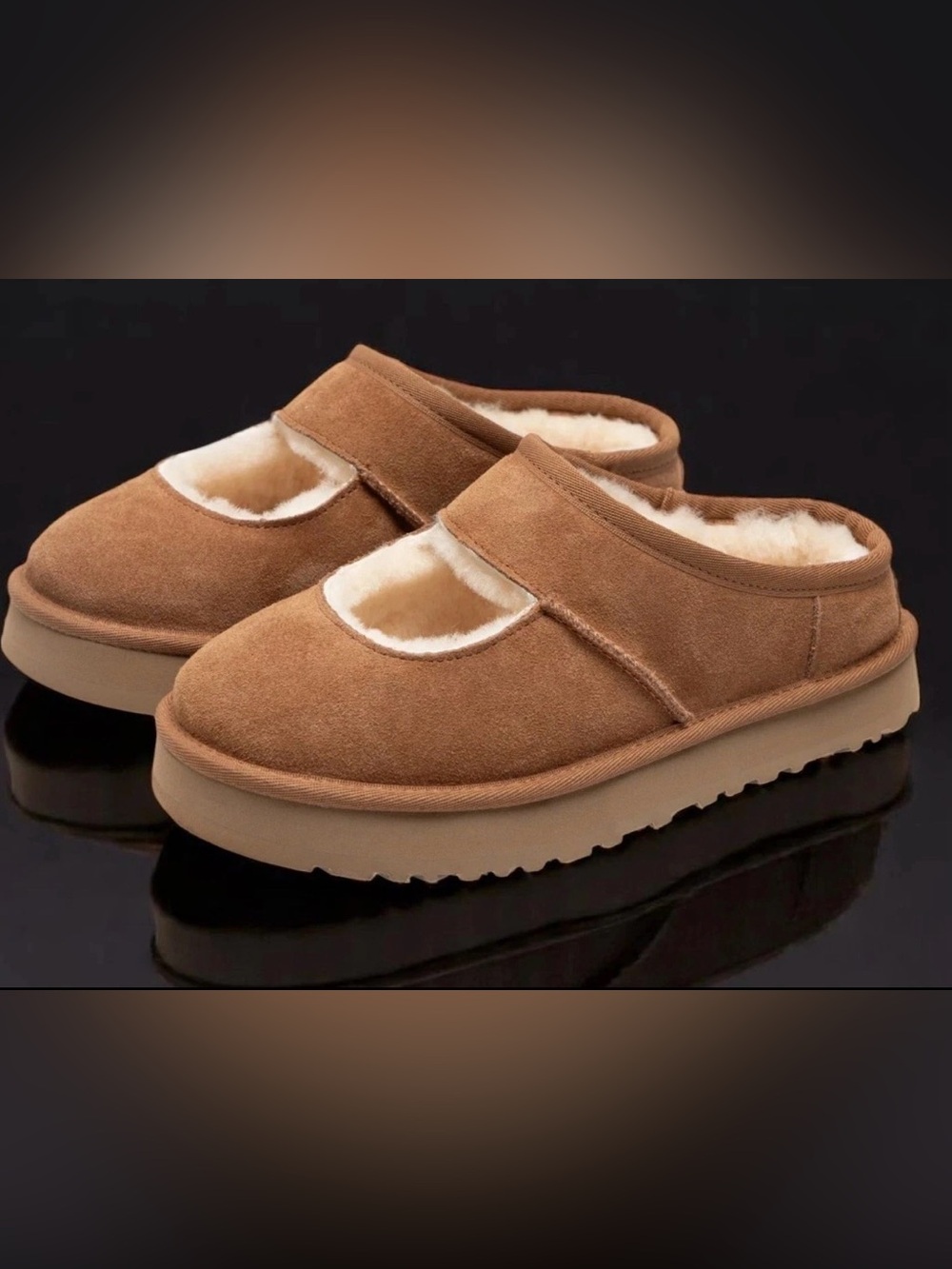 Women’s Ugg Bea Mary Jane Cozy Slip-On Suede Chestnut Size 6 EU37